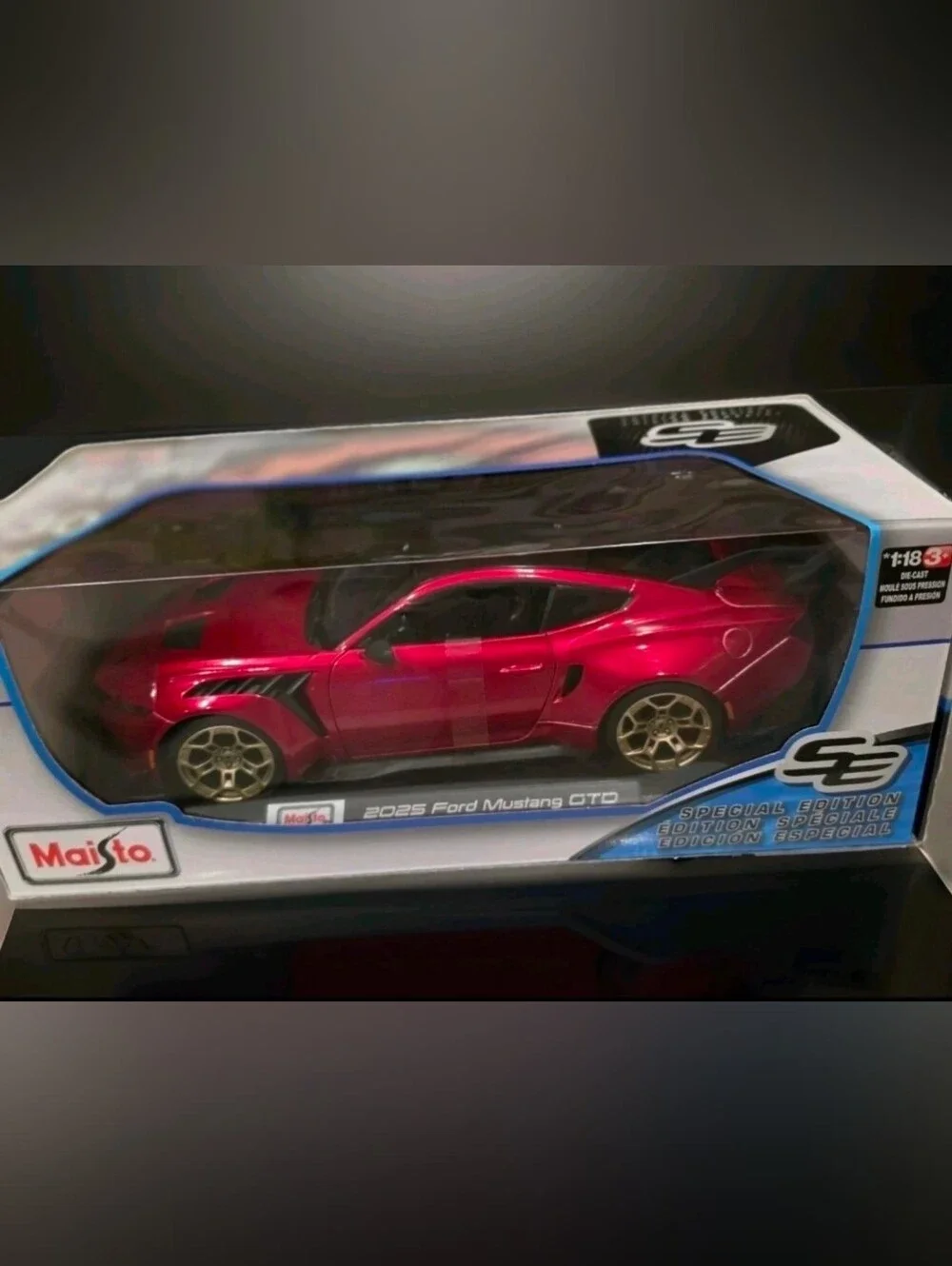 2025 Ford Mustang GTD Maisto 1:18 Special Edition Metallic Red Diecast Car - NEW